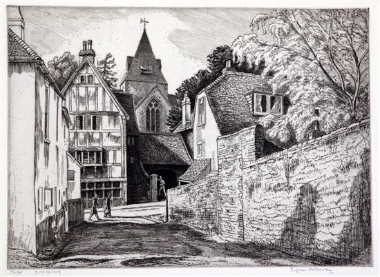 Edgar Holloway (1914-2008) Ditchling, 1971, 213 x 300mm